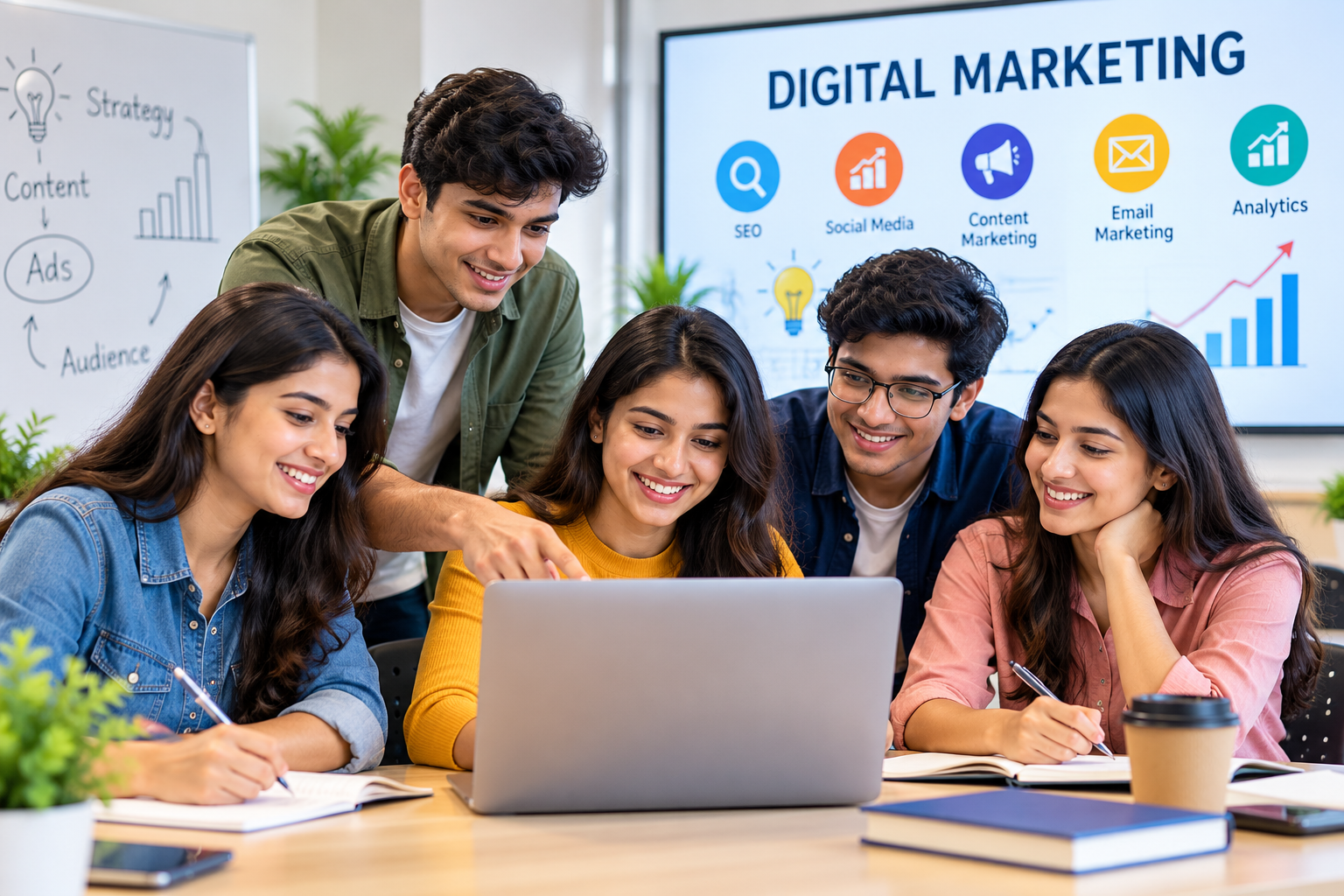 Students learning Digital Marketing at Saisha Institute of Management Studies